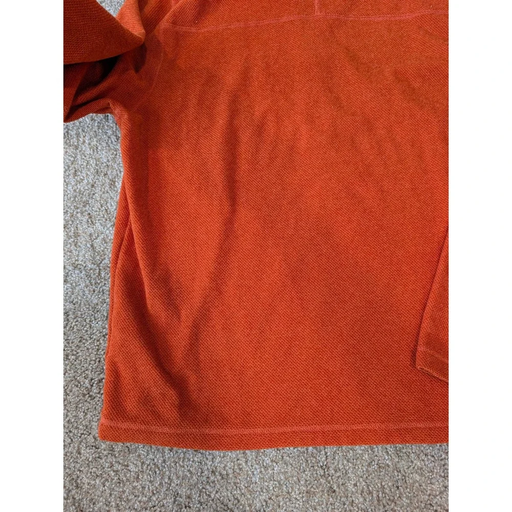 The North Face Mens XL Orange Textured Waffle Fleece Quarter Zip Pullover Jacket